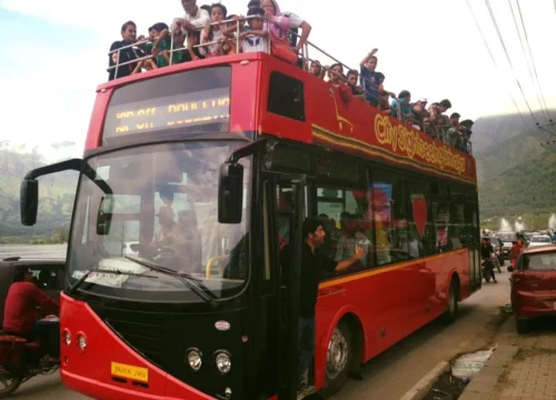 Exploring Srinagar City in Double Decker Bus